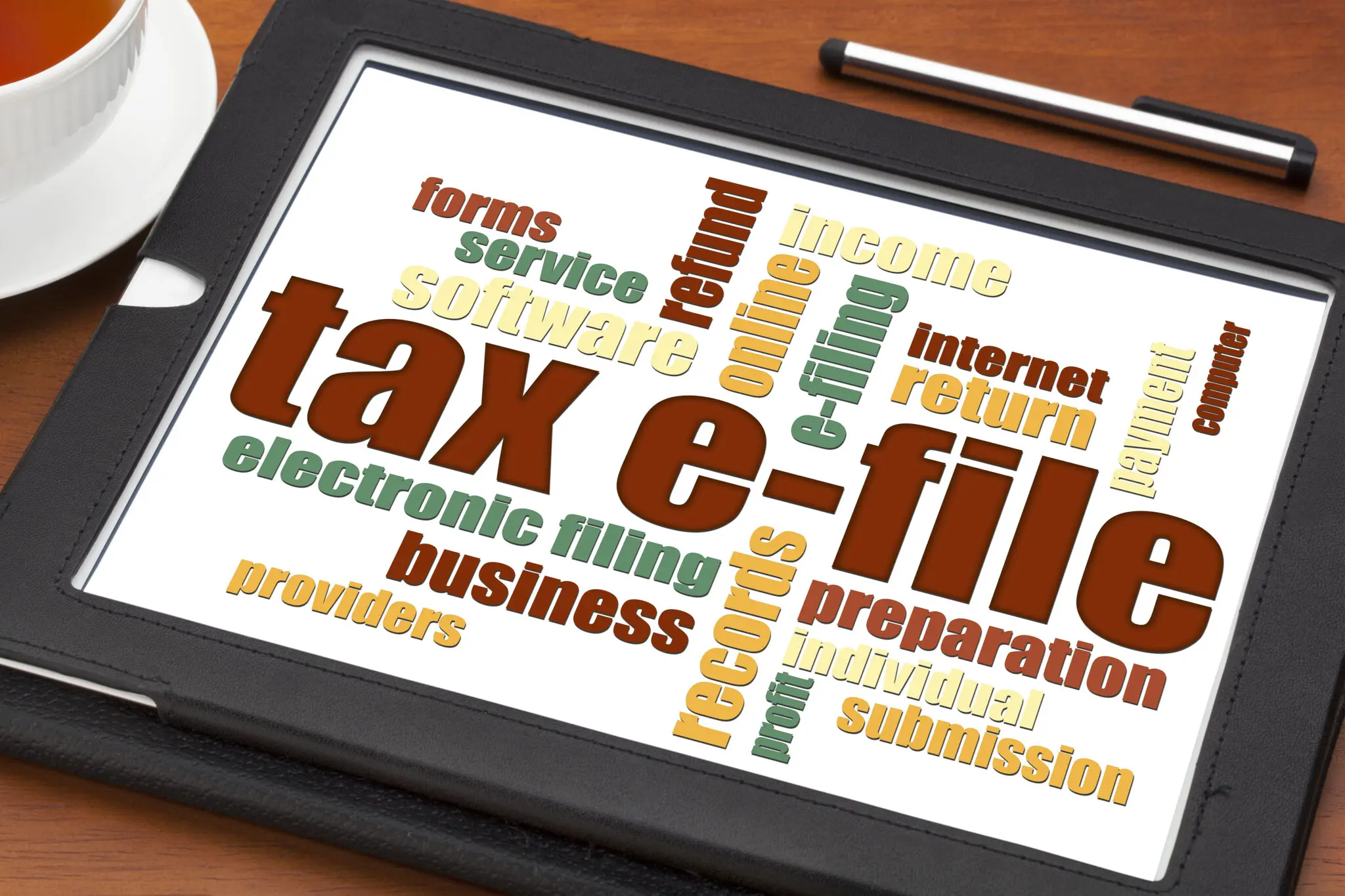 Tax,Electronic,Filing,Concept,-,A,Word,Cloud,On,A