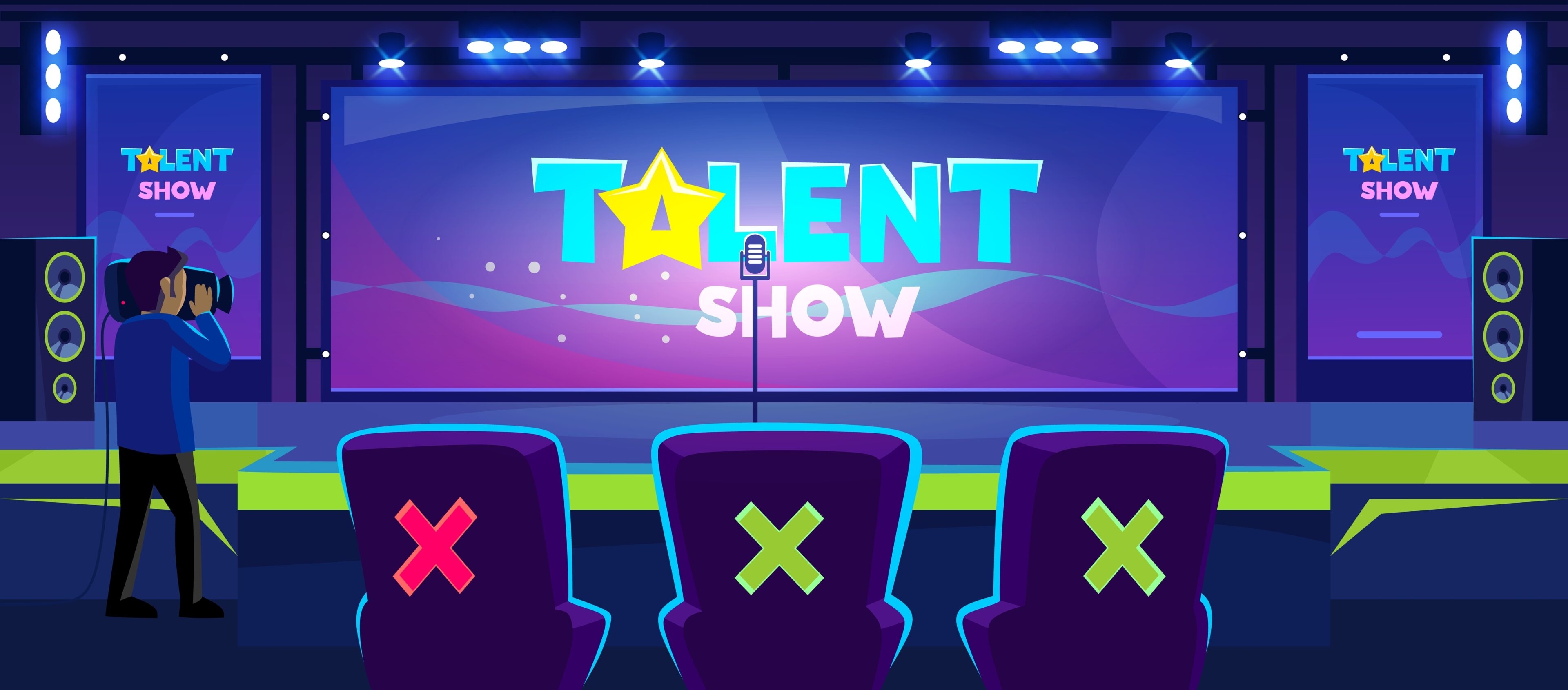 Online,Tv,Translation,Of,A,Talent,Show,Stage,And,Celebrity
