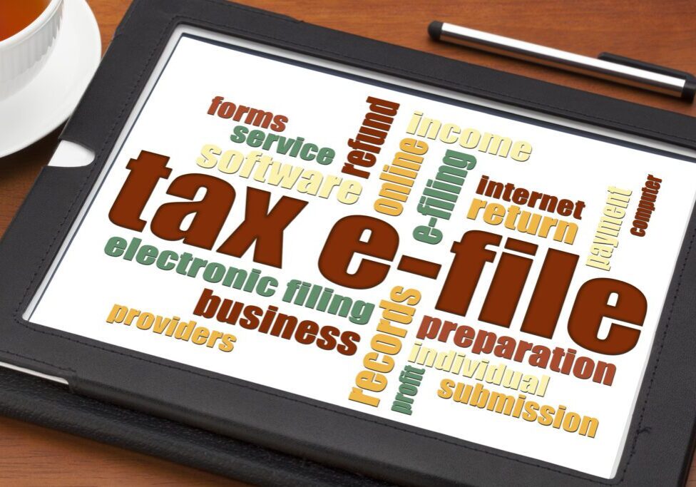 Tax,Electronic,Filing,Concept,-,A,Word,Cloud,On,A